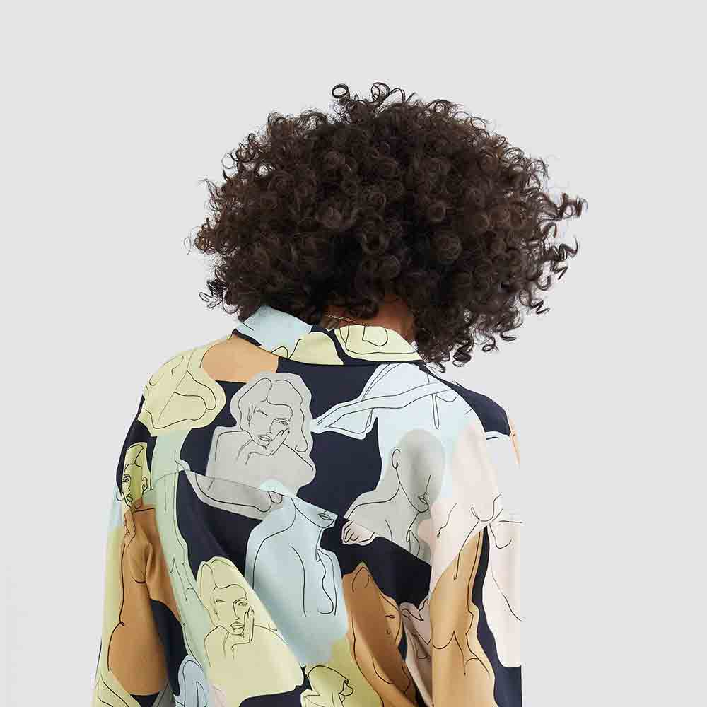 Abstract Print Cotton Blouse - Imagen 3