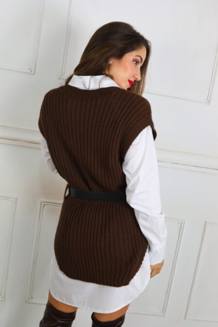 Chaleco Punto con Cinturón