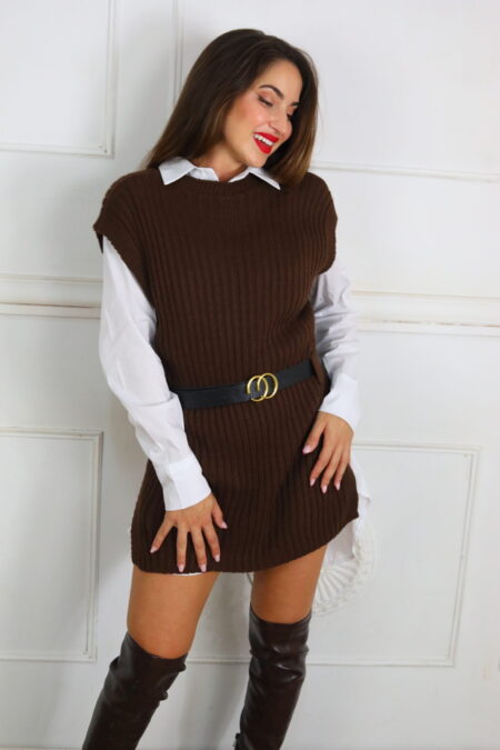 Chaleco Punto con Cinturón