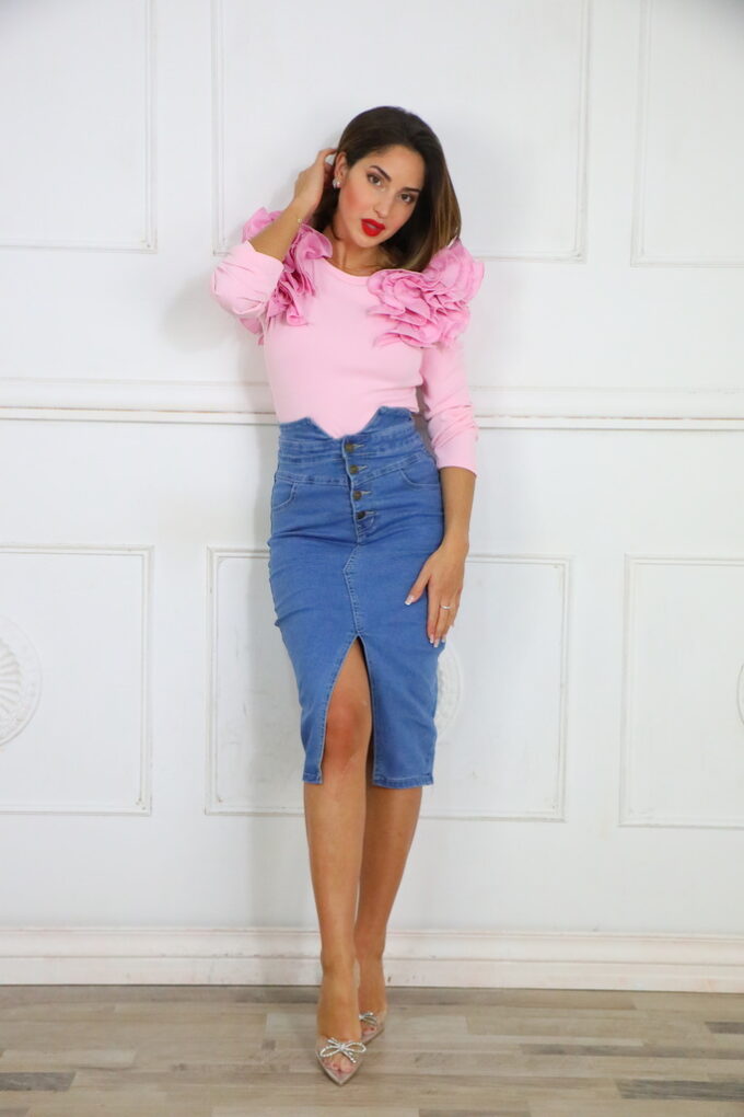 Falda Vaquera Tiro Alto