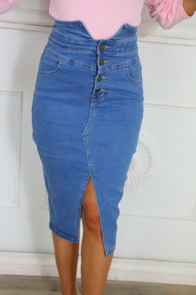 Falda Vaquera Tiro Alto