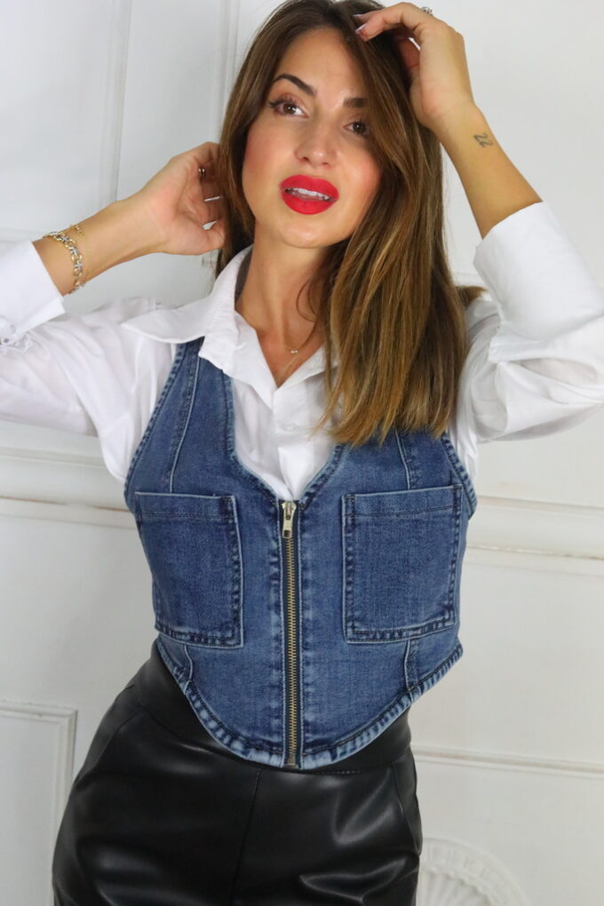 Chaleco Vaquero Bolsillos