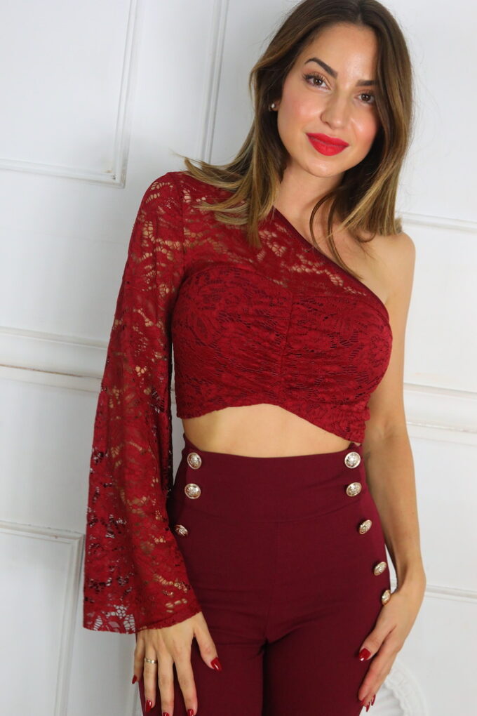 Top Asimétrico Encaje