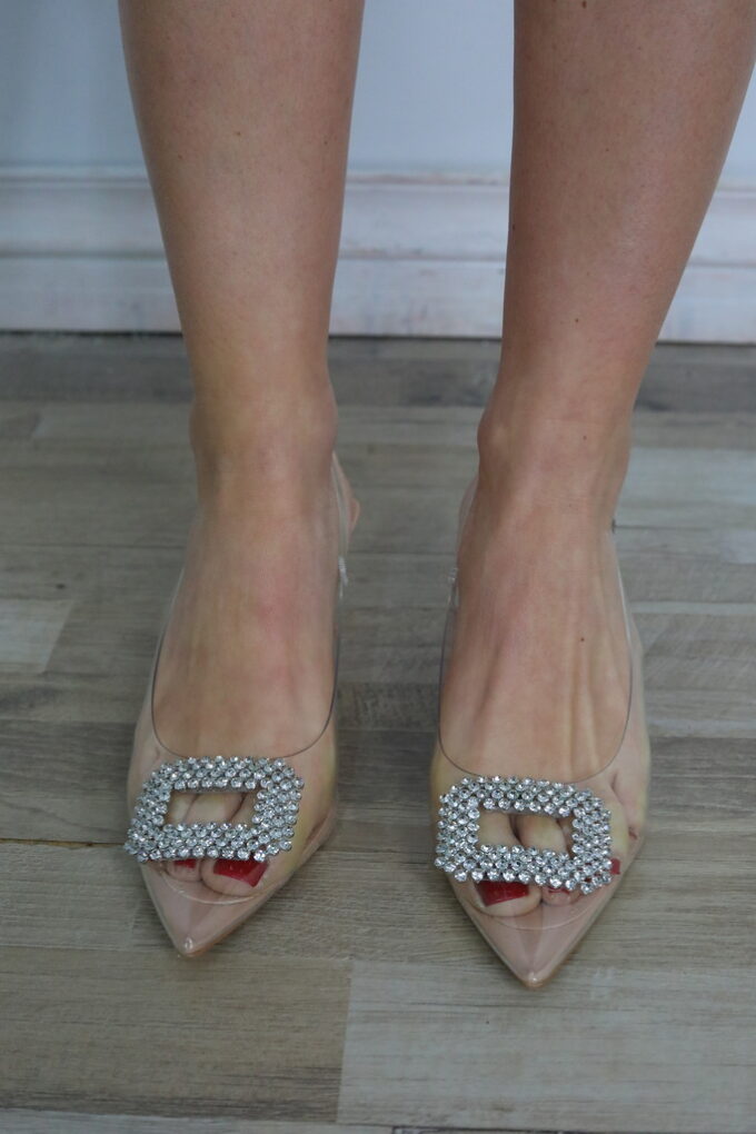 Tacón Transparente Brillos