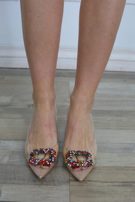 Tacón Transparente Brillos