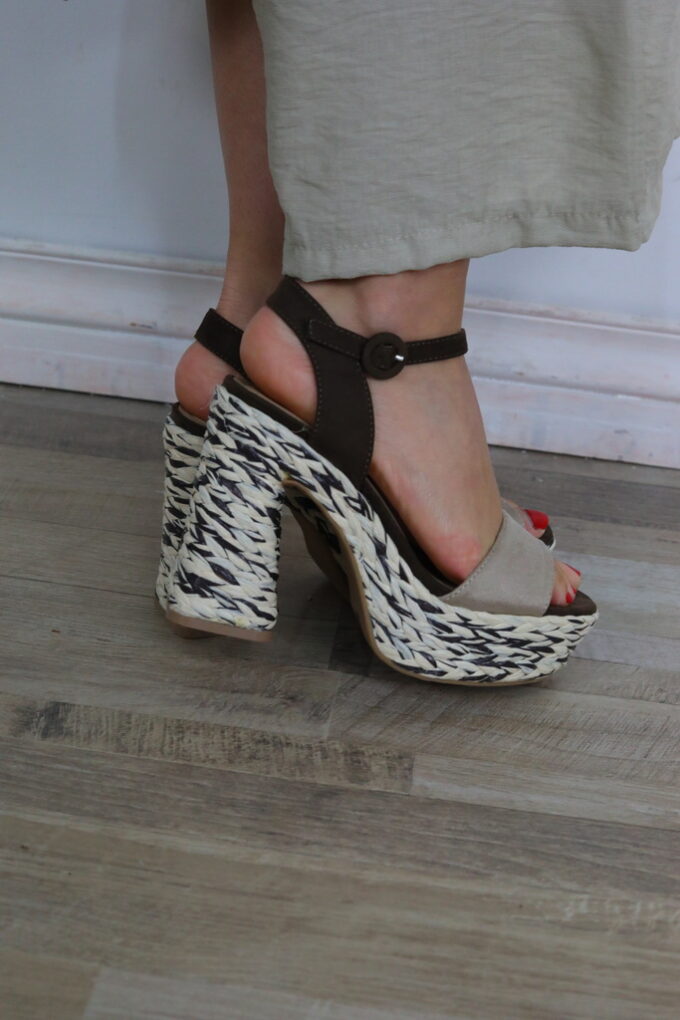 Tacón Trenzado Bicolor