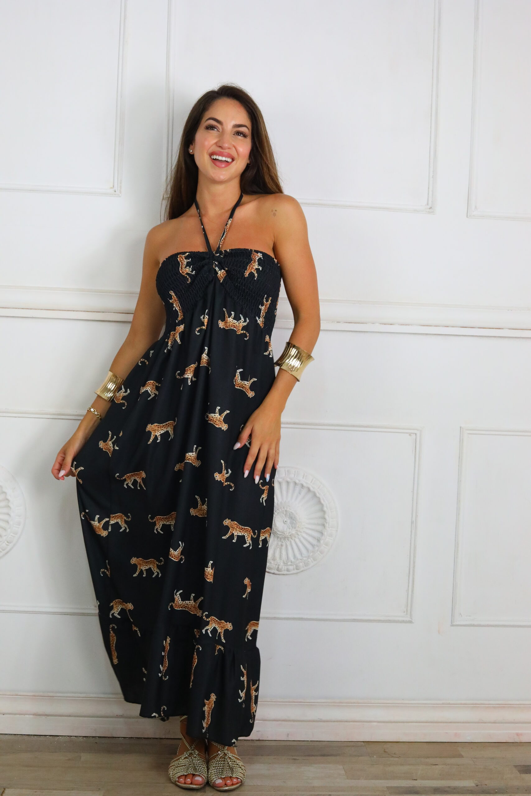 Vestido Fruncido Estampado