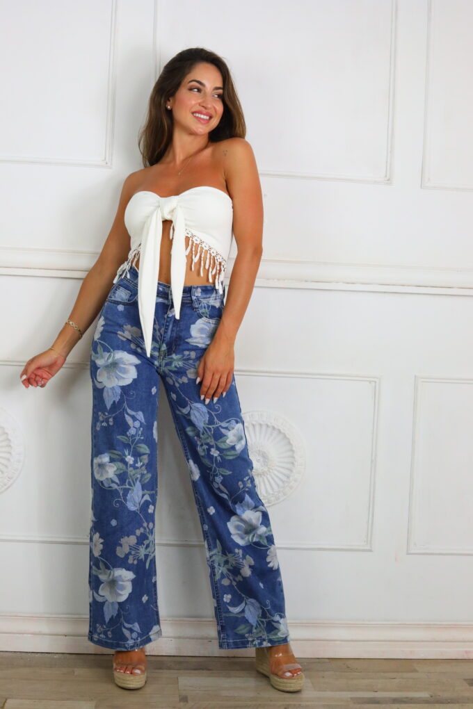 Vaquero Estampado Flores