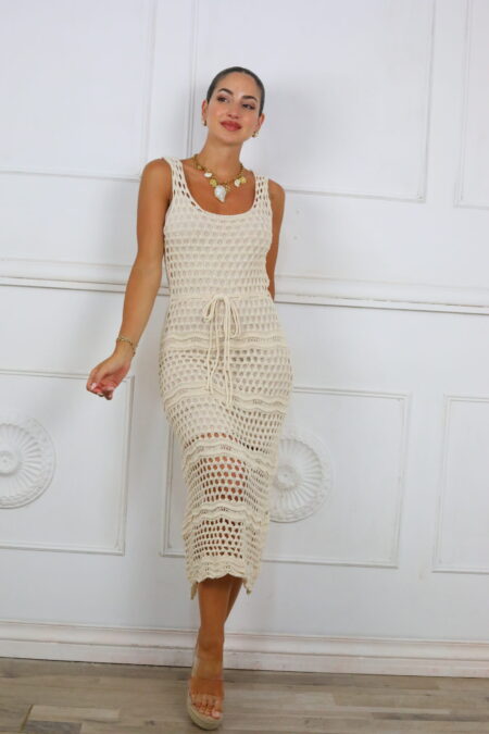 Vestido Hilo Calado Con Forro