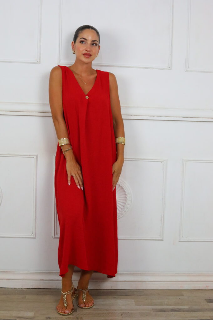 Vestido Largo Botón