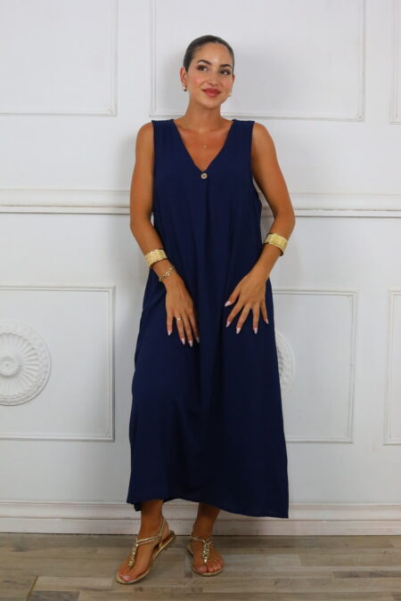 Vestido Largo Botón