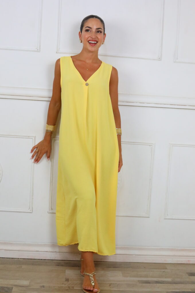 Vestido Largo Botón