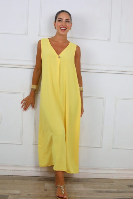 Vestido Largo Botón