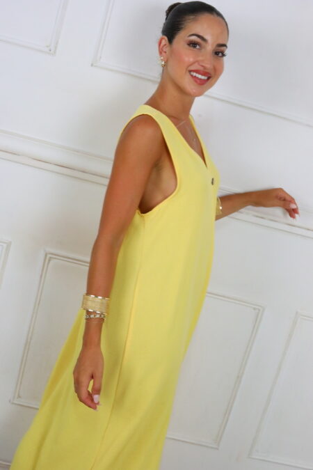 Vestido Largo Botón