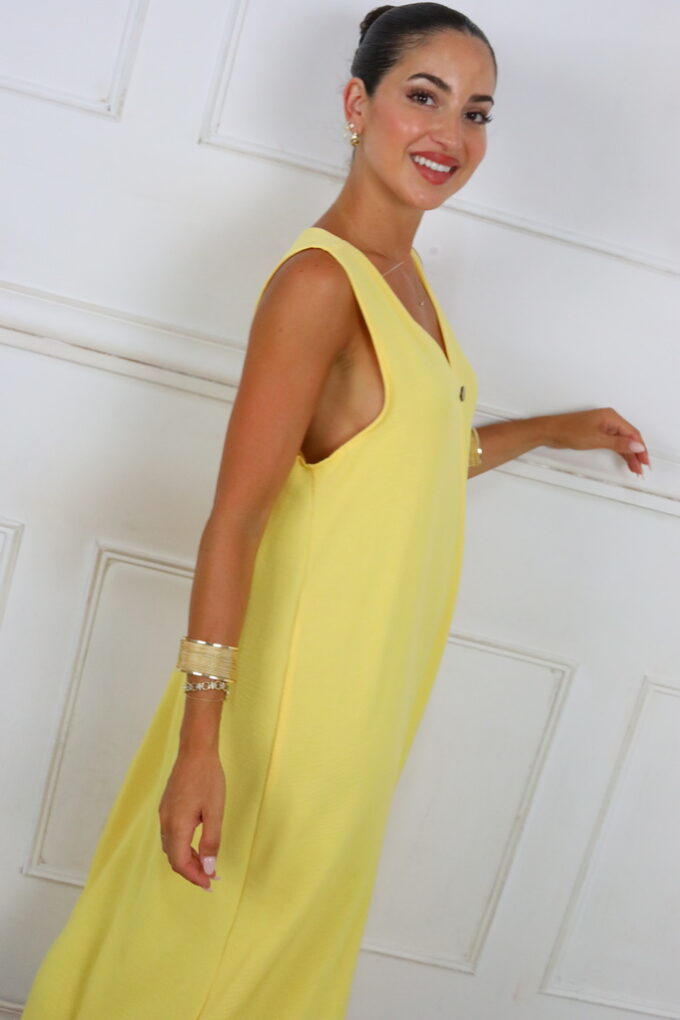 Vestido Largo Botón