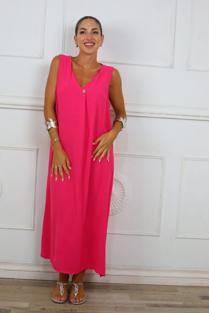 Vestido Largo Botón