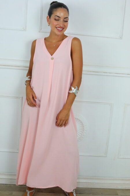 Vestido Largo Botón