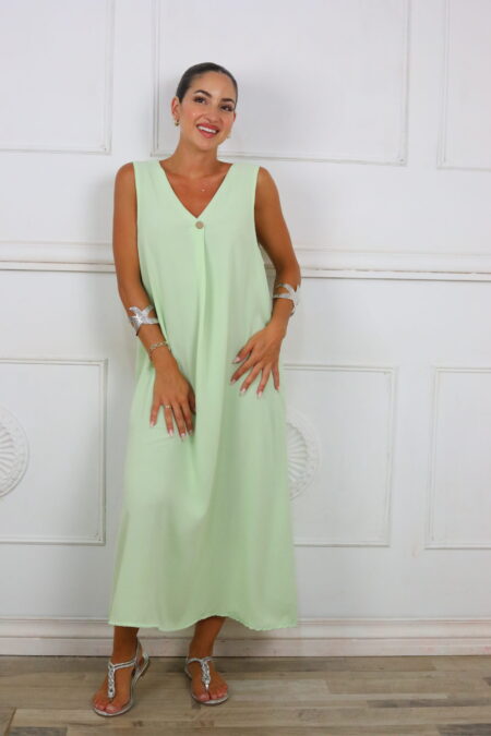 Vestido Largo Botón