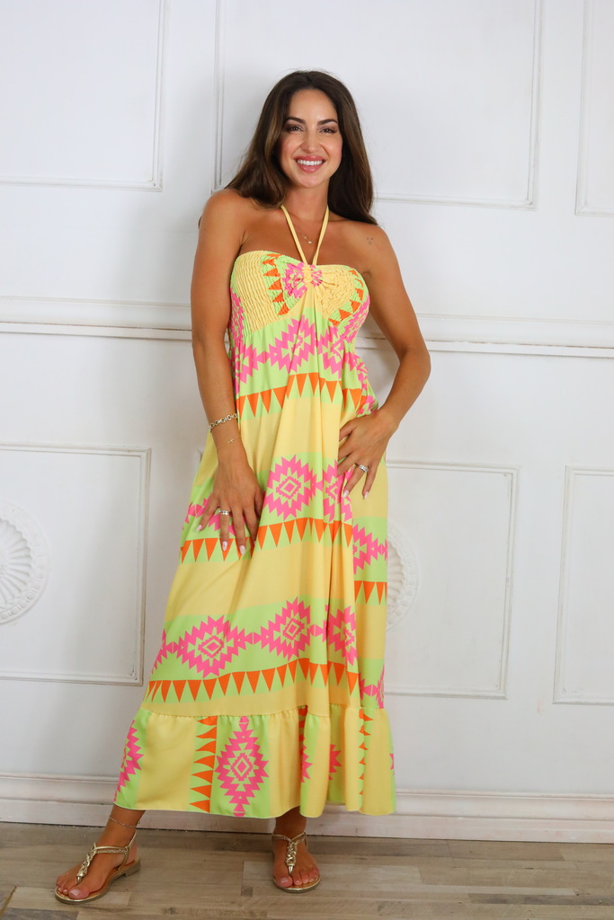 Vestido Fruncido Estampado - Imagen 14