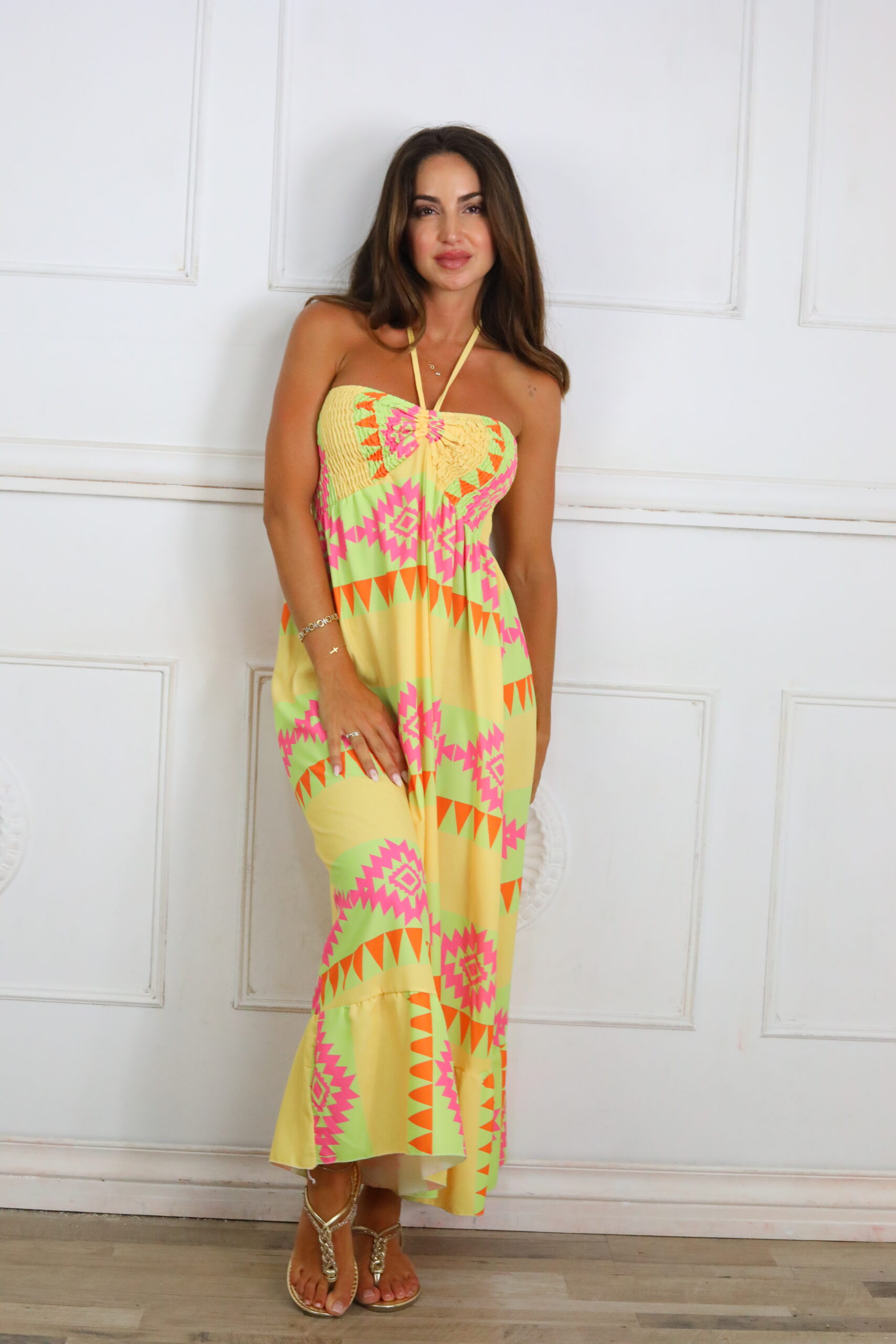 Vestido Fruncido Estampado - Imagen 19