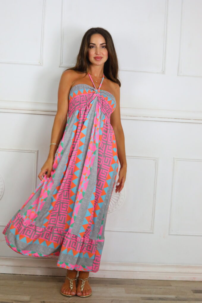 Vestido Fruncido Estampado