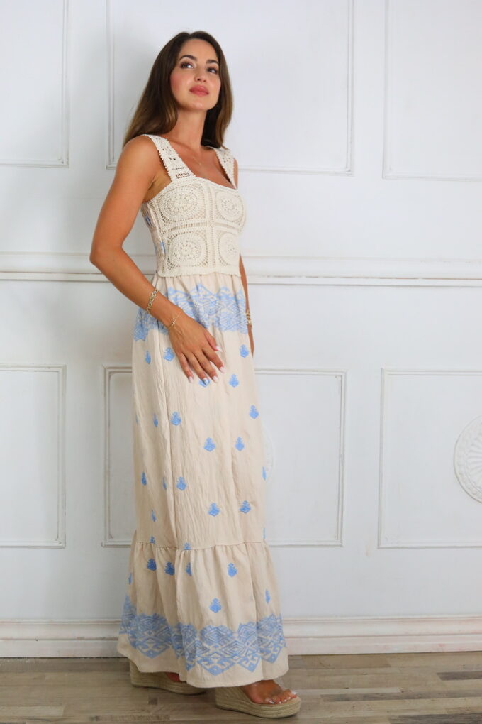 Vestido Croché Bordado