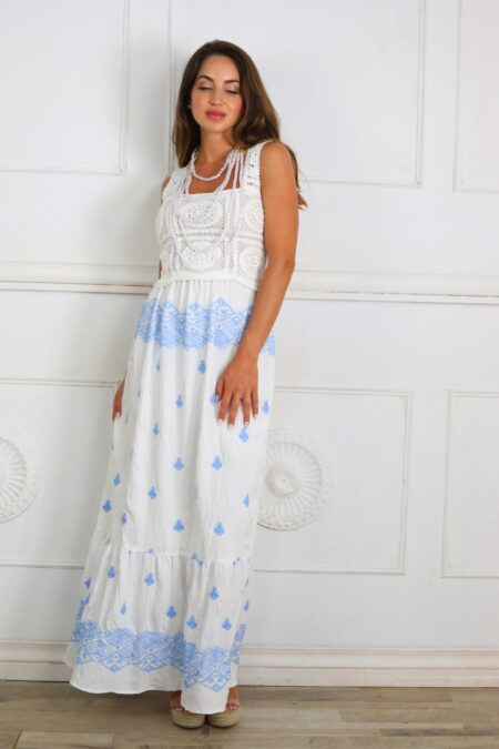 Vestido Croché Bordado