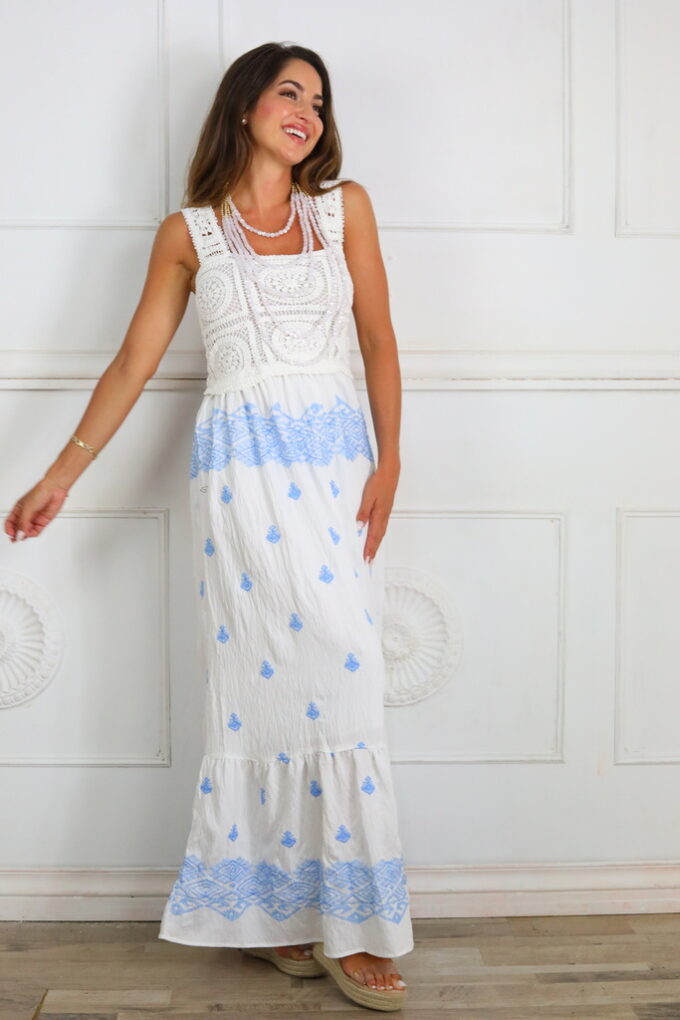 Vestido Croché Bordado