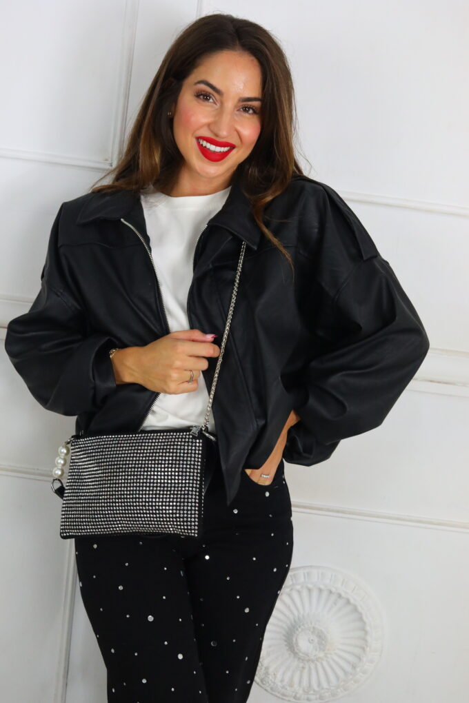 Bomber Polipiel - Única, Negro