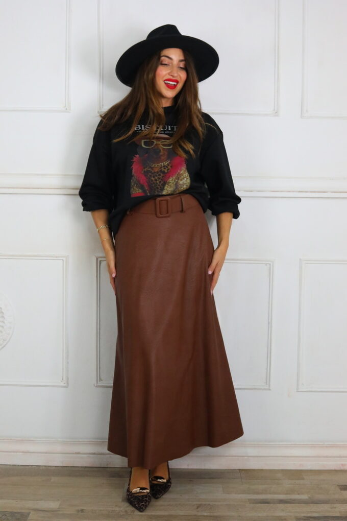 Falda Polipiel Cinturón