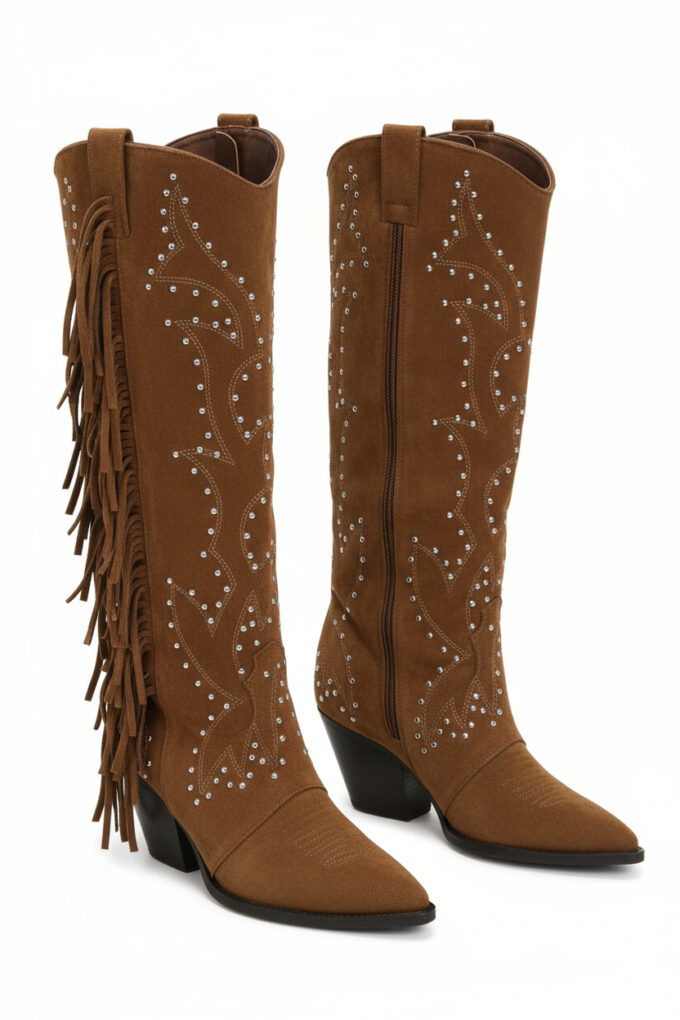 Botas Flecos Tachuelas