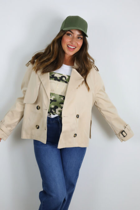 Gabardina Corta Cinturón