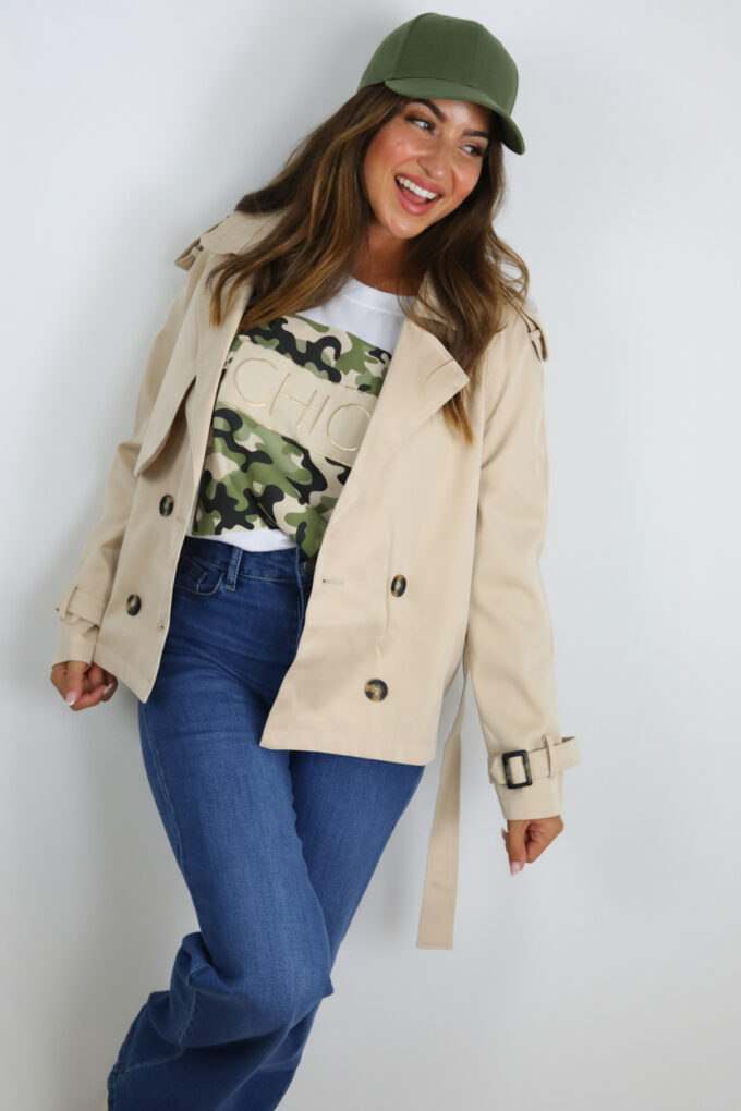 Gabardina Corta Cinturón