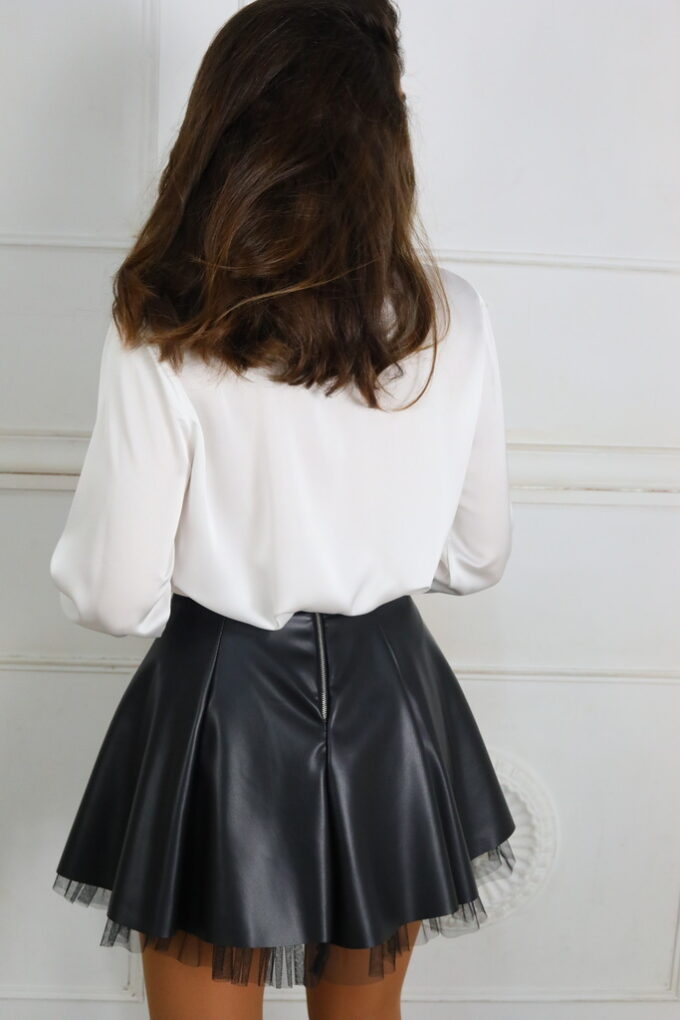 Camisa Satén Cuello Brillos