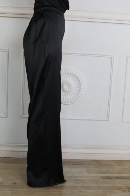 Pantalon Satén Con Pareo Encaje