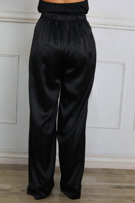 Pantalon Satén Con Pareo Encaje