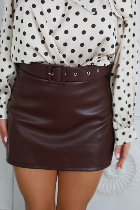 Short-Falda Polipiel Cinturón