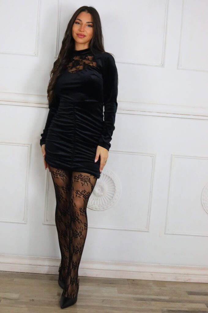 Vestido Terciopelo Encaje