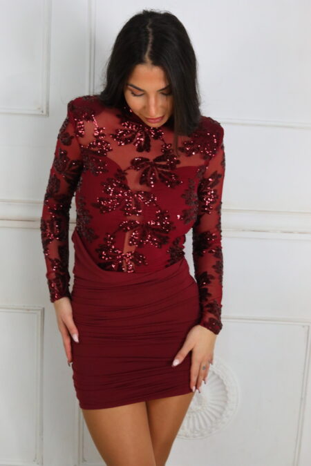 Vestido Transparencias Lentejuelas