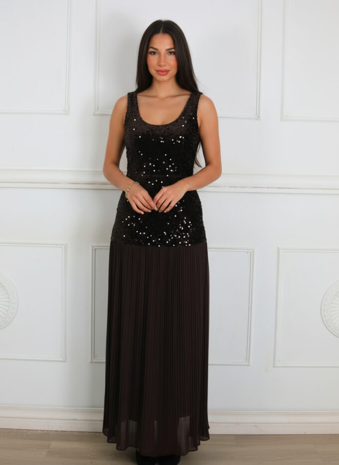 Vestido Plisado Lentejuelas