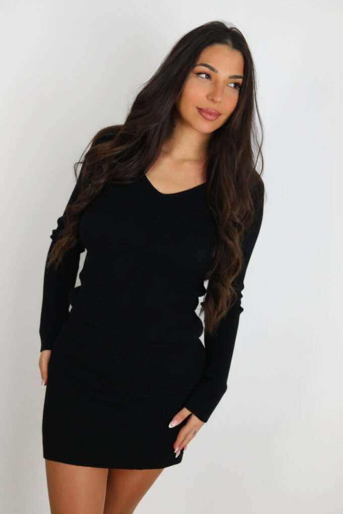 Vestido Punto Escote Pico