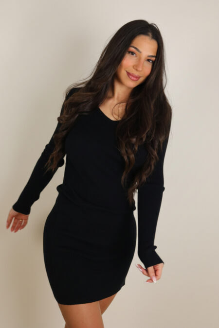 Vestido Punto Escote Pico