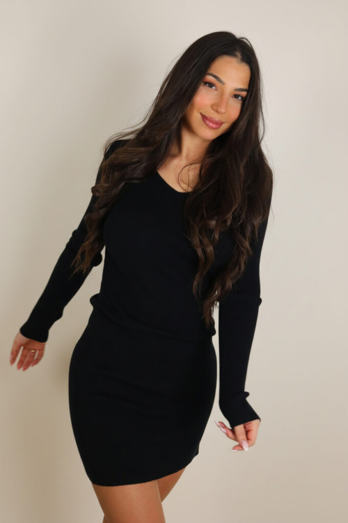 Vestido Punto Escote Pico