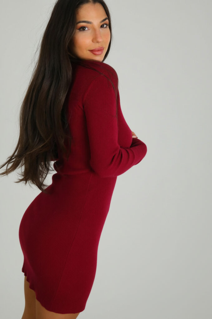 Vestido Punto Escote Pico