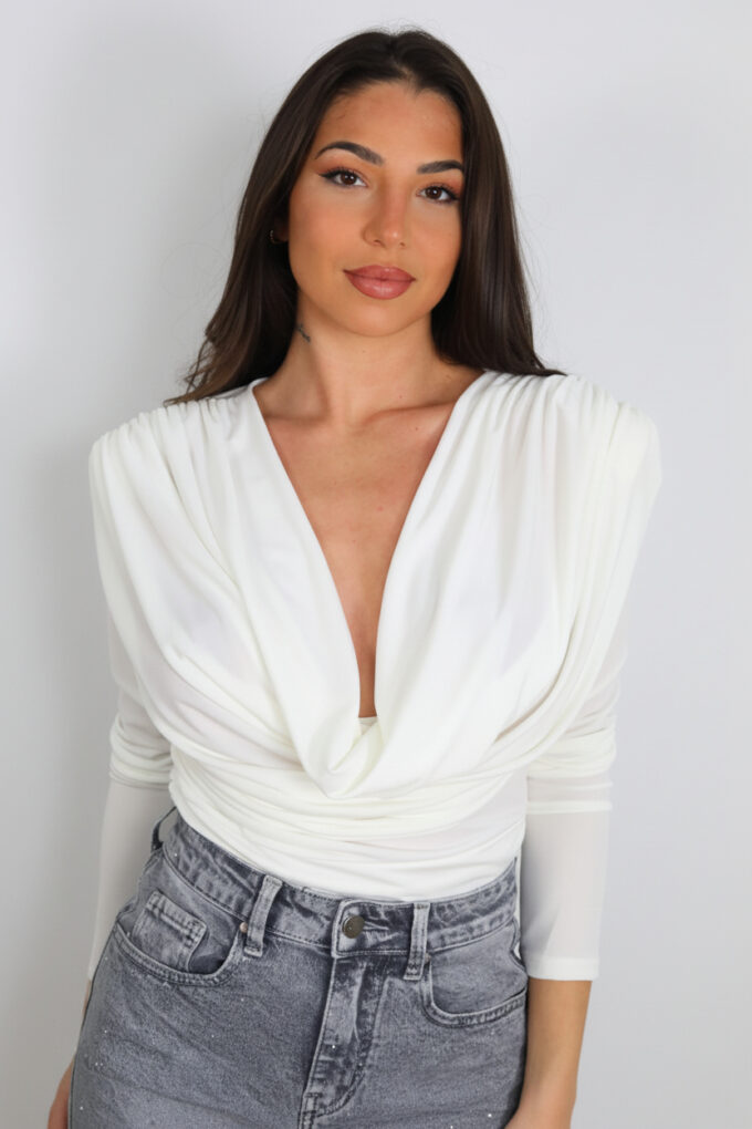 Blusa Hombreras Pliegues