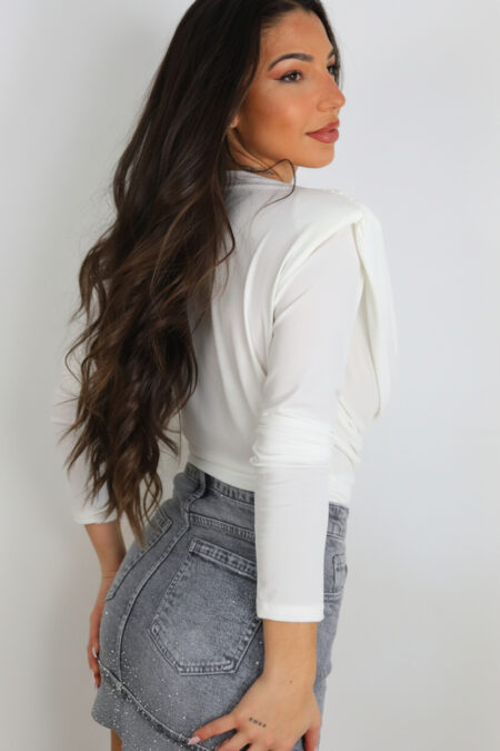 Blusa Hombreras Pliegues