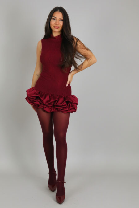 Vestido Encaje Volantes