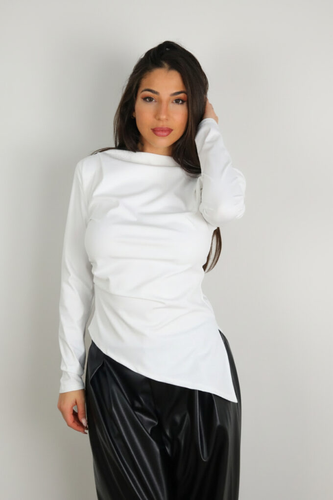 Camiseta Asimétrica Pliegues