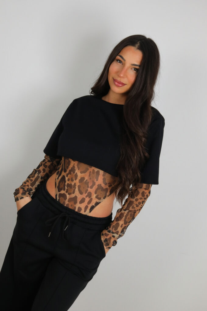 Body Tull Print Con Top