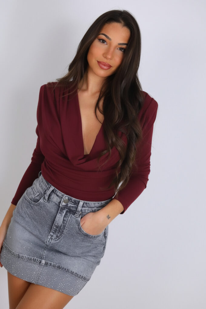 Blusa Hombreras Pliegues